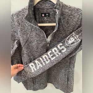 NFL Raiders Heathered Gray Women's Quarter Zip